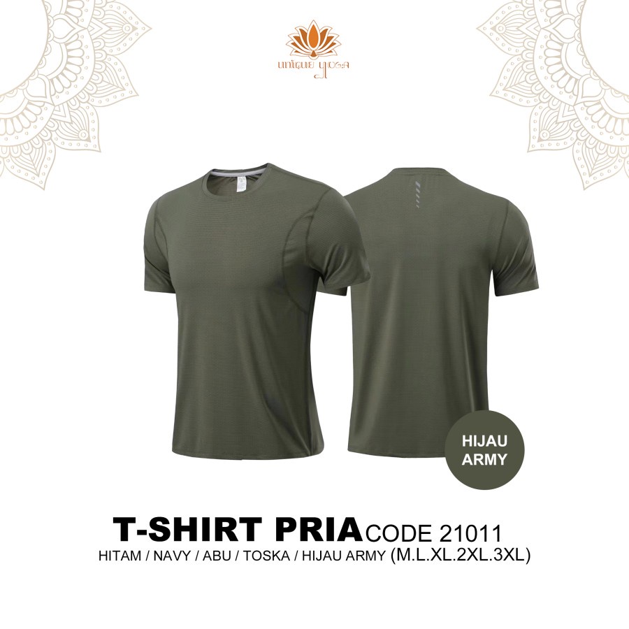 Kaos Olahraga Senam Yoga Pria Gym Running Dry Fit / Baju Sport Pria / Pakaian Olahraga Pria