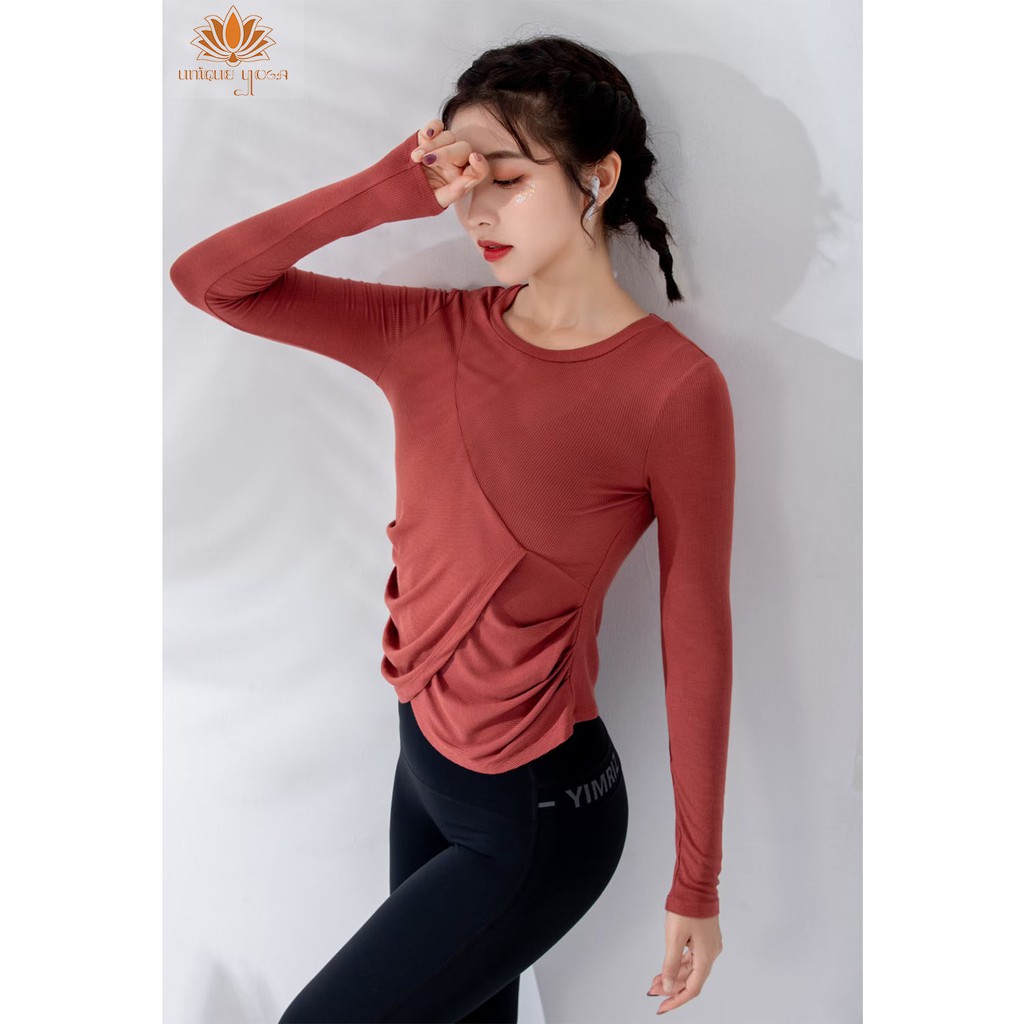 Baju Kaos Senam Tangan Panjang / Baju Yoga Olahraga Wanita / Top Long Sleeve Vania WT 1208 / Baju Yoga Murah