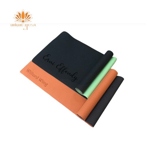 Matras Yoga / Matras Olahraga Yoga / TPE Mat Eco - Friendly Ungu - Hitam / Custom Nama Matras