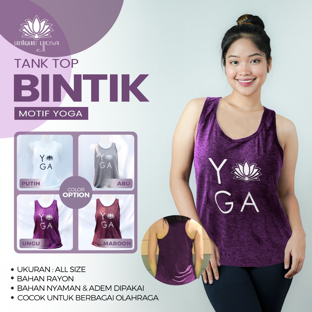 Kaos Yoga Murah / Top Yoga Bintik Tulisan Yoga / Top Yoga Murah / Kaos Zumba / Baju Olahraga Wanita Top Bintik Tulisan Yoga