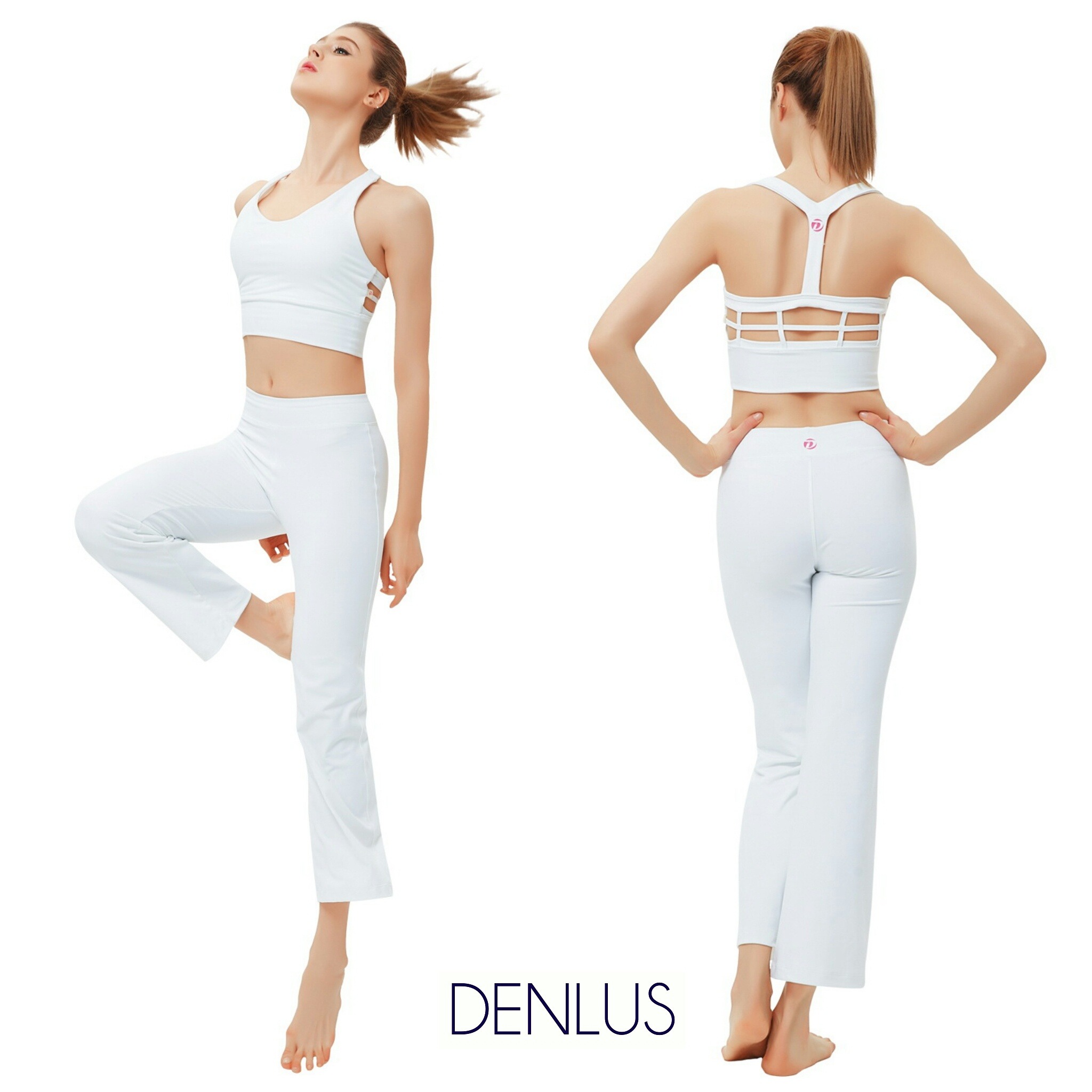Sport Bra Denlus Putih DL 96112 / Atasan Senam Yoga Zumba Pilates / Bra Olahraga Wanita