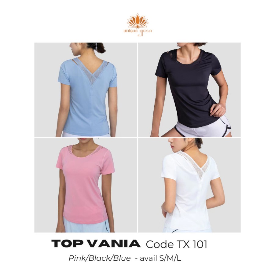 Kaos Olahraga Murah / Kaos Atasan Olahraga Senam Yoga / Kaos Olahraga Bahan Dryfit Wanita / Top Vania Code TX 101 