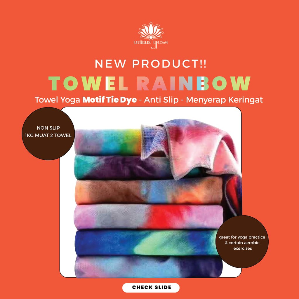 Towel Yoga Rainbow / Yoga Towel Tie Dye / Handuk Senam Yoga / Towel Yoga For Hot Yoga / Towel Yoga / Alas Matras Yoga