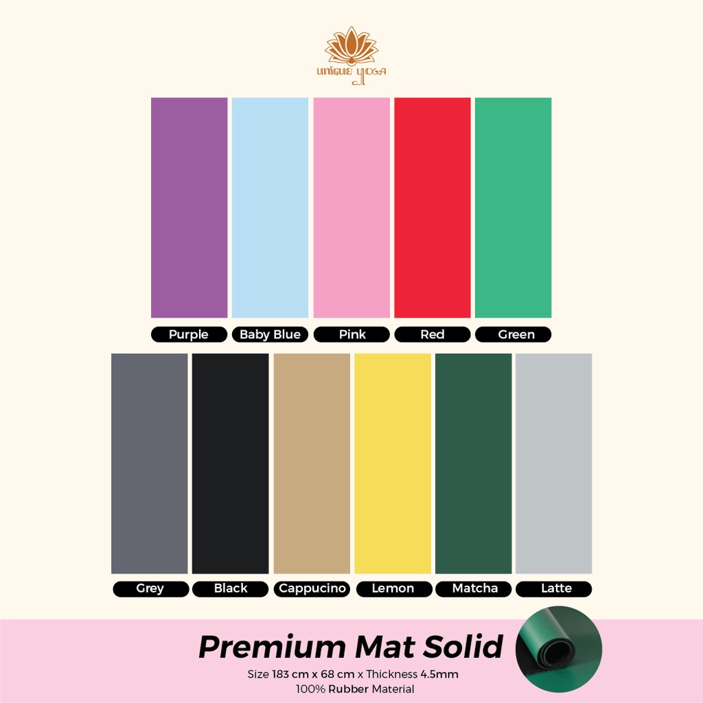Matras Yoga Premium Solid Polos / Premium Yoga Mat / Yoga Mat Premium Solid Rubber / Matras Yoga Mat Kualitas Lululemon 