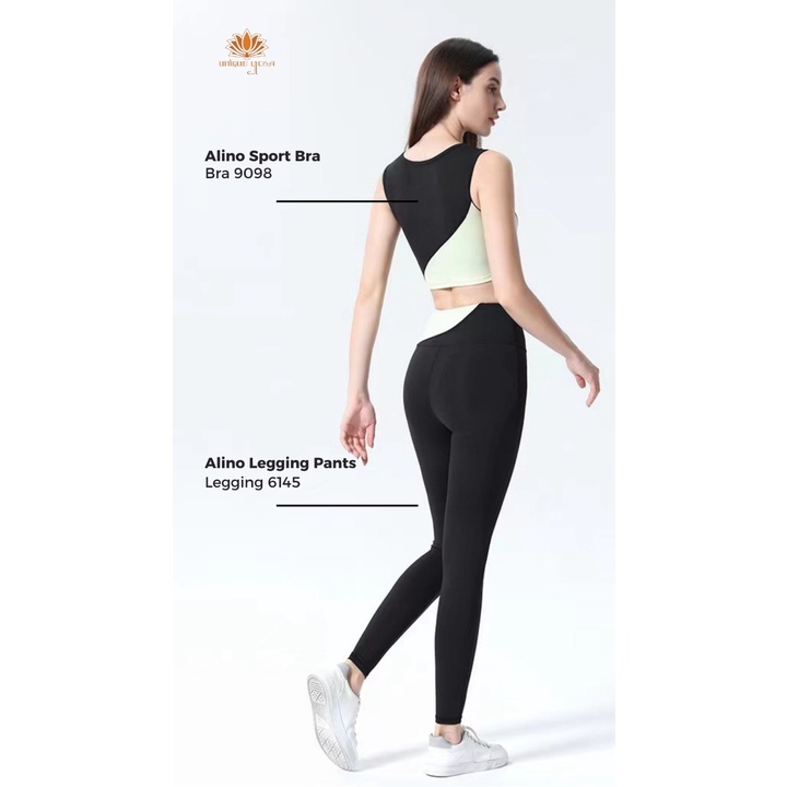 Yuna Set Celana Legging Yoga & Sport Bra Yoga Zumba / Setelan Kombinasi Sport Bra Alino 9098 / Legging Olahraga Wanita