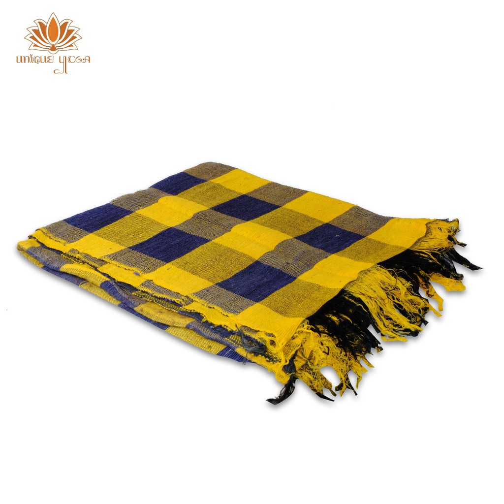Blanket Yoga Tenun / Blanket Kotak-kotak / Selimut Yoga Handmade / Blanket Yoga Murah / Yoga Blanket Tenun Tebal