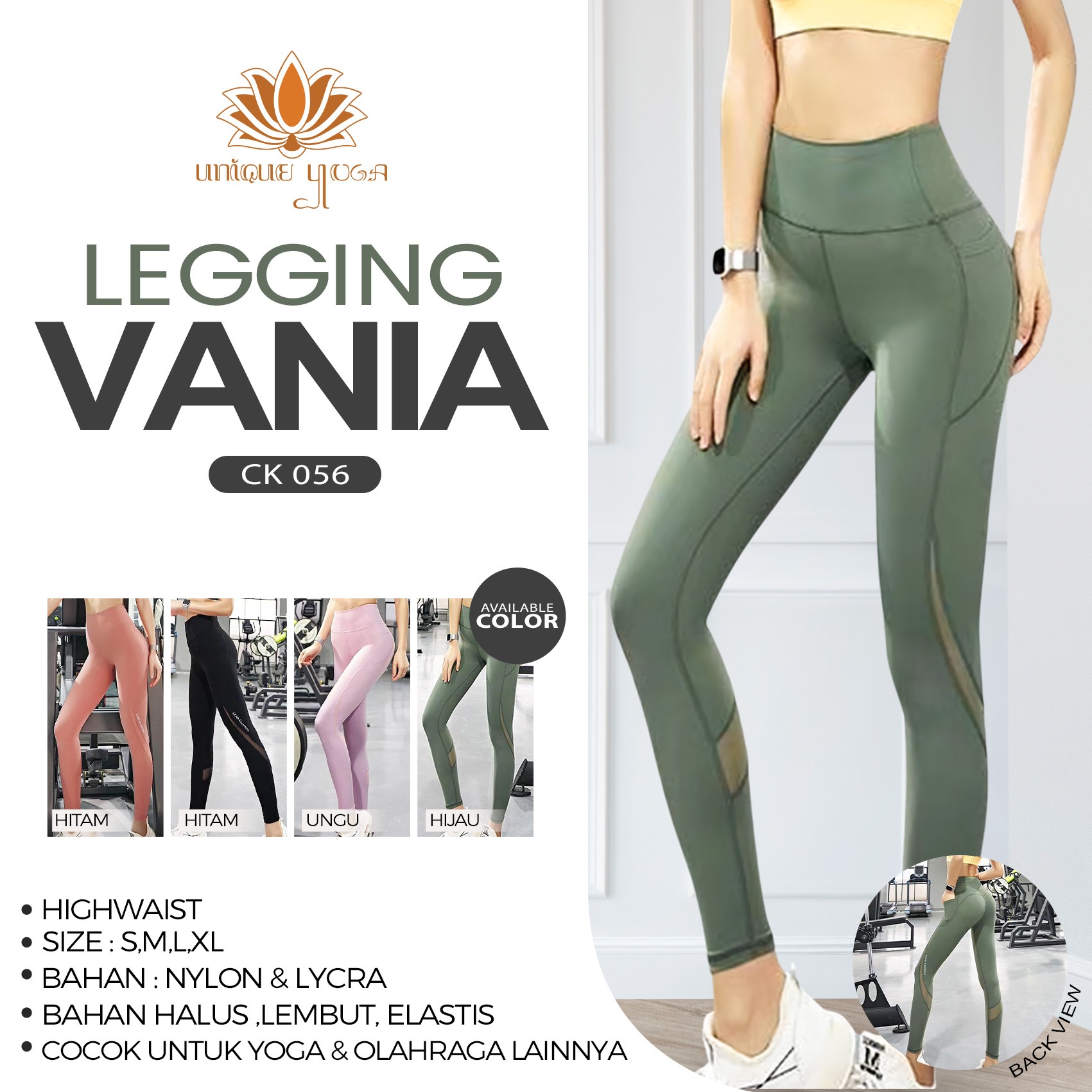Legging Sport Olahraga Panjang CK 056 / Legging Senam Wanita / Celana Legging Yoga Pilates / Legging Sport Running Gym 