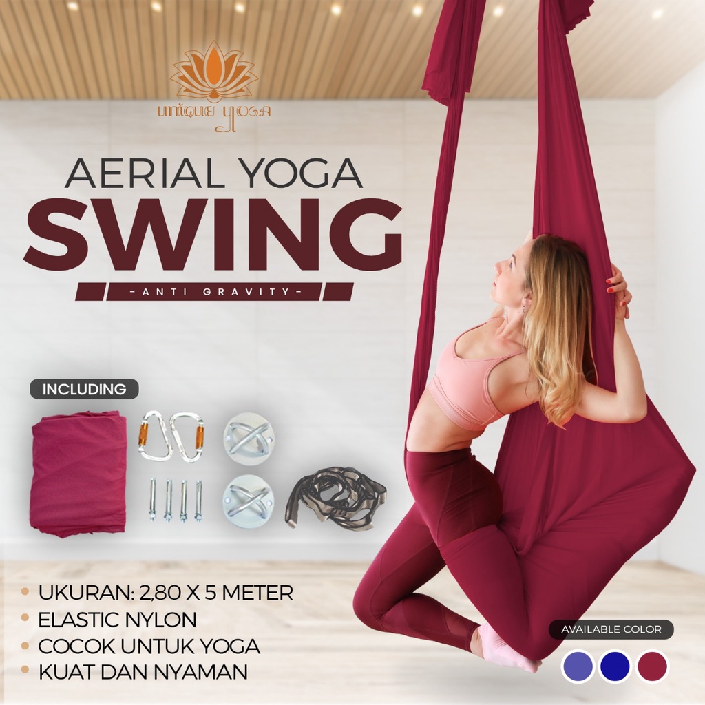 Swing Yoga Murah / Tali Yoga Swing / Flying Yoga Swing / Aerial Yoga Anti Gravity / Hammock Yoga Swing