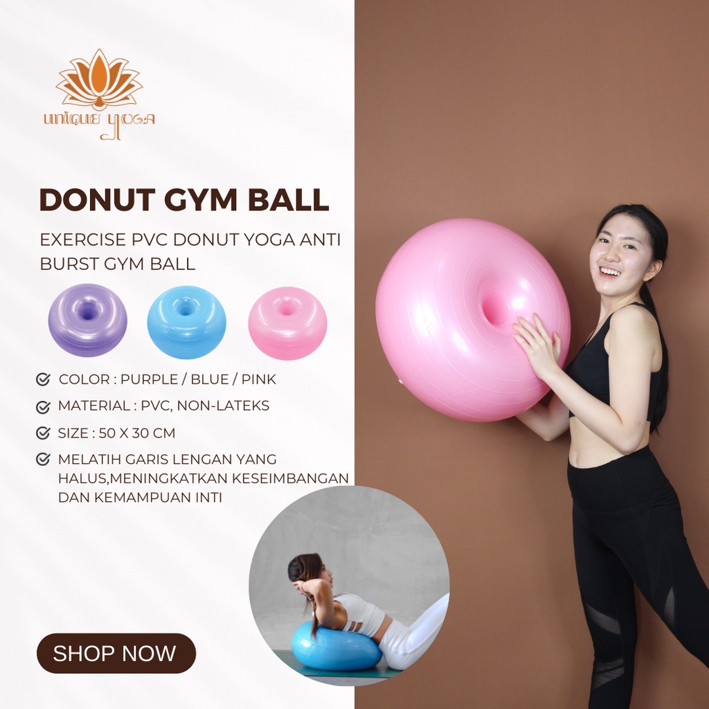 Gym Ball / Bola Donat Pilates / Bola Donat Yoga / Bola Yoga Pilates Gym Fitness / Yoga Ball Murah / Gym Ball Donut