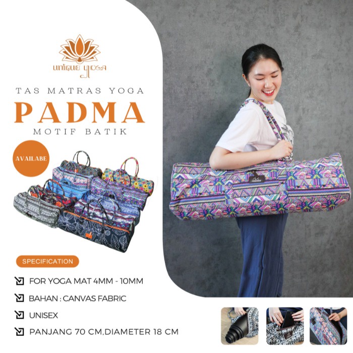 Padma Yoga Bag / Padma Yoga Bag Mat / Tas Olahraga Senam Yoga Ukuran Besar / Tas Matras Tenteng Motif / Tas Matras Yoga