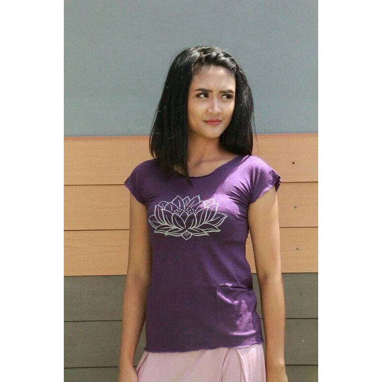 Baju Kaos Senam Yoga Lotus Berlengan / Kaos Senam Yoga Wanita / T-shirt Lotus