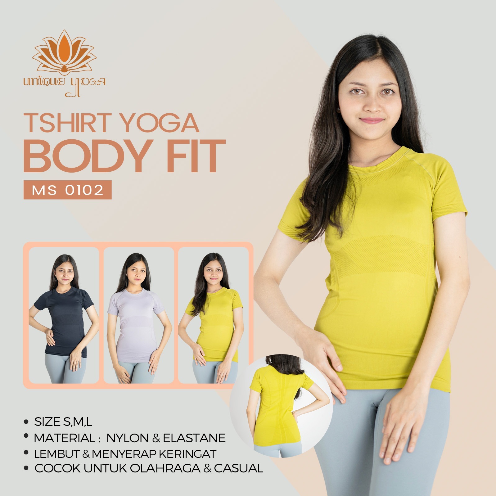 Baju Kaos Olahraga Senam Yoga Bodycon Body Fit / Top Wanita Murah / Kaos Olahraga Wanita / Baju Gym Wanita / Top Yoga Vania MS0102
