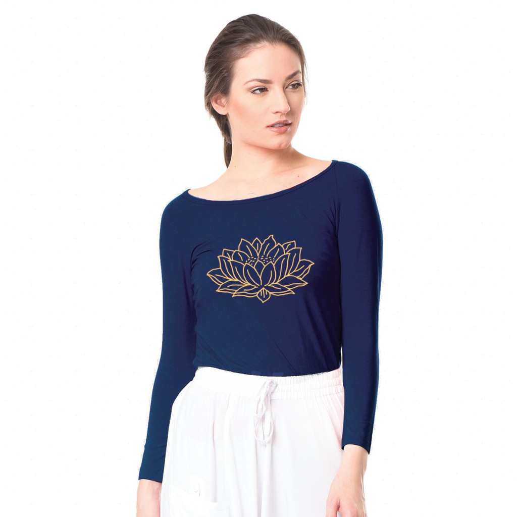 Baju Senam Yoga / Top Yoga Long Slevee Lotus / Kaos Lengan Panjang