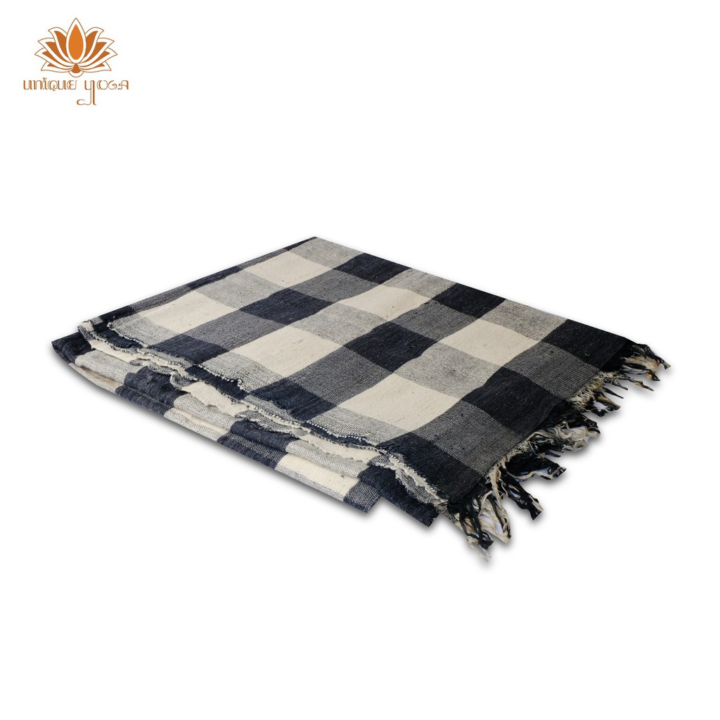 Blanket Yoga Tenun / Blanket Kotak-kotak / Selimut Yoga Handmade / Blanket Yoga Murah / Yoga Blanket Tenun Tebal