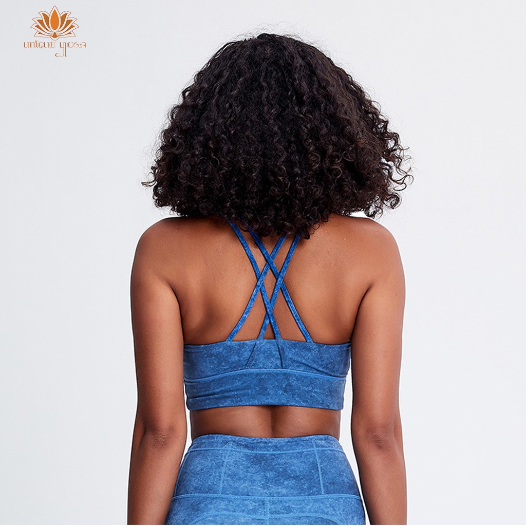 Sport Bra Senam Yoga Pilates / Bra Olahraga Vania Biru WX-Y057 / Atasan Senam Wanita / Sport Bra Murah / Sport Bra Wanita