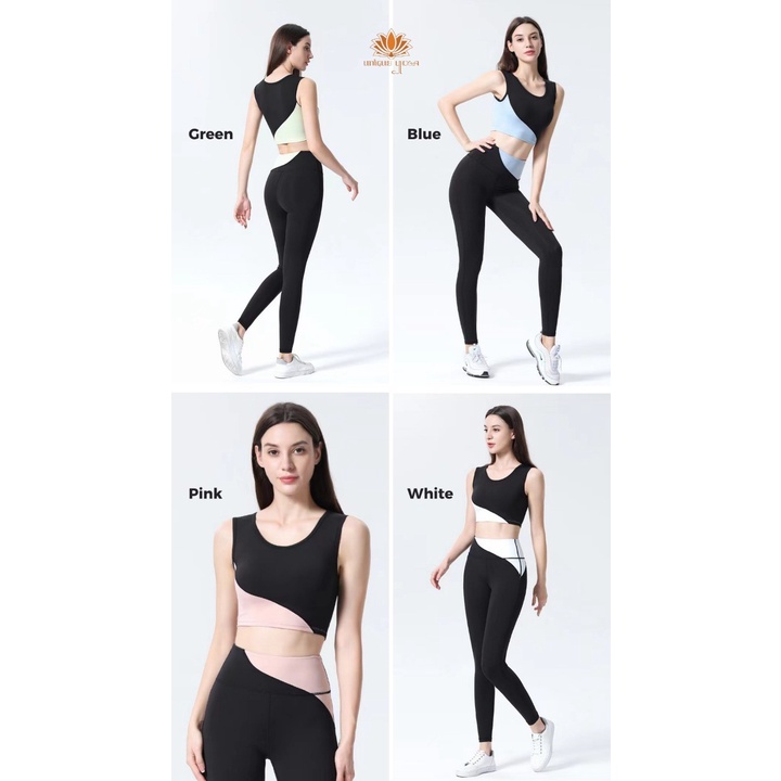 Yuna Set Celana Legging Yoga & Sport Bra Yoga Zumba / Setelan Kombinasi Sport Bra Alino 9098 / Legging Olahraga Wanita