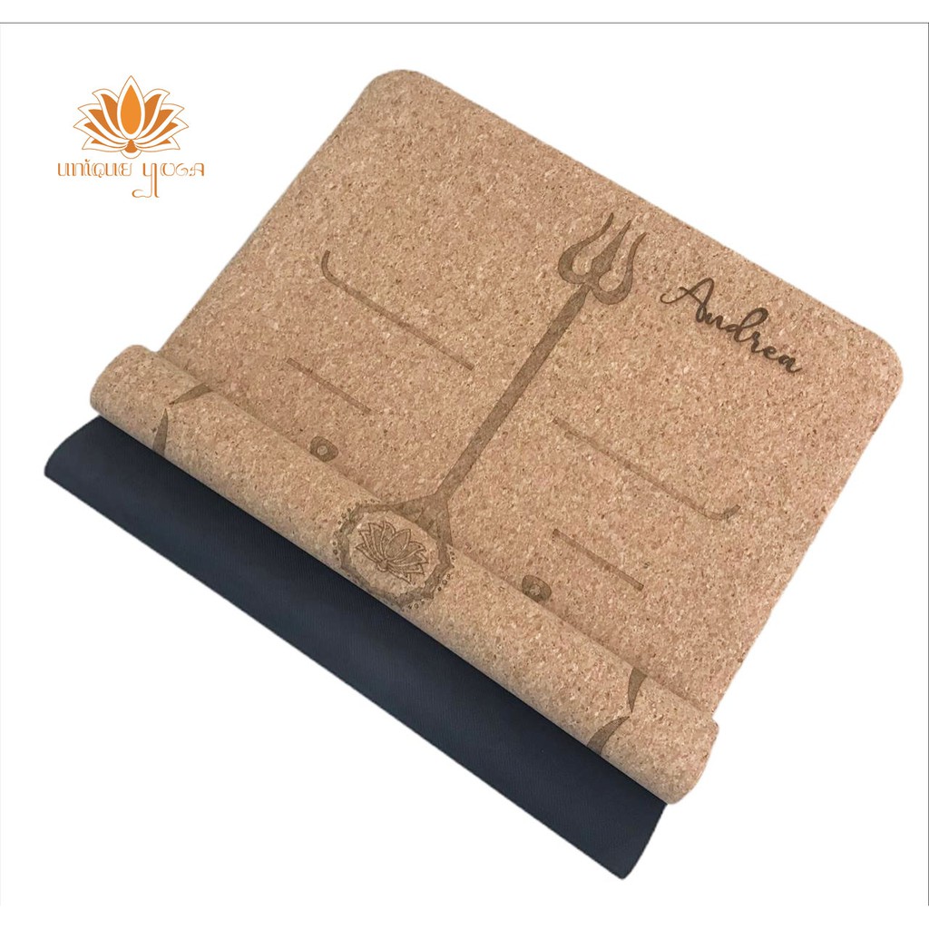 Jual Yoga Mat Custom Nama + Motif 7 Chakra/ Cork Mat Yoga Termurah/ Matras Senam Yoga Berkualitas