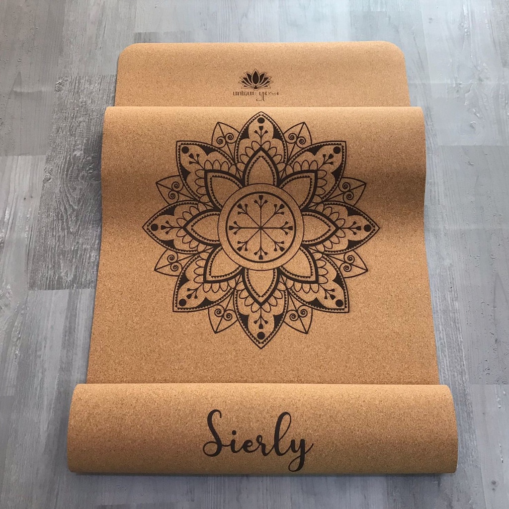 Jual Yoga Mat Custom Nama + Motif 7 Chakra/ Cork Mat Yoga Termurah/ Matras Senam Yoga Berkualitas