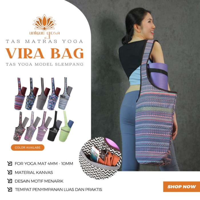Vira Yoga Bag / Vira Yoga Bag Mat / Tas Yoga Murah / Tas Yoga Selempang / Tas Matras Slempang Motif Batik