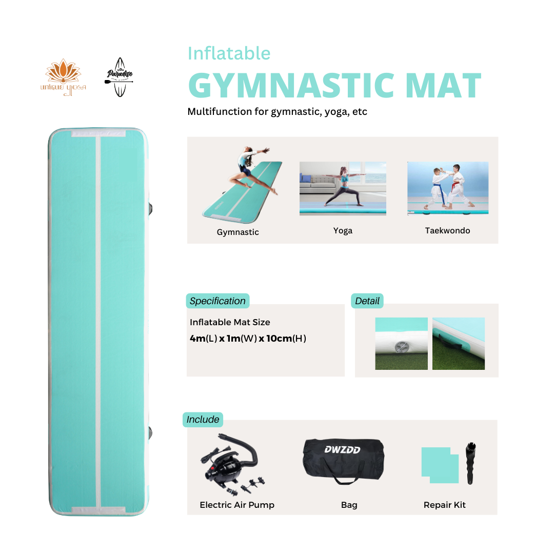 Inflatable Track Mat Gymnastic / Travel Gymnastic Mat / Tikar Yoga / Alas Olahraga