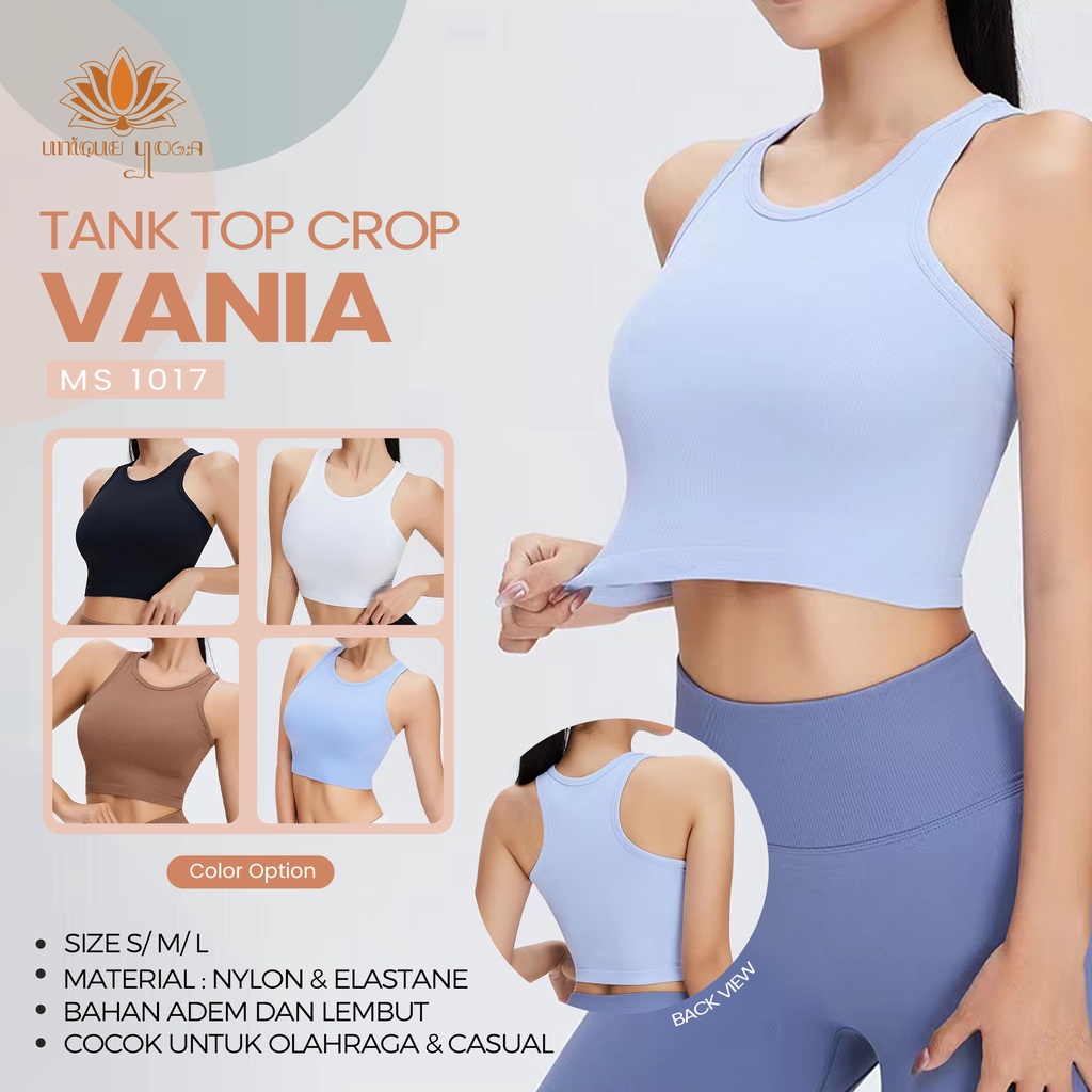 Baju Senam Yoga Tank Top Crop / Top Yoga Vania Crop MS 1017 / Atasan Olahraga Zumba Gym Fitness Yoga / Sport Bra Wanita
