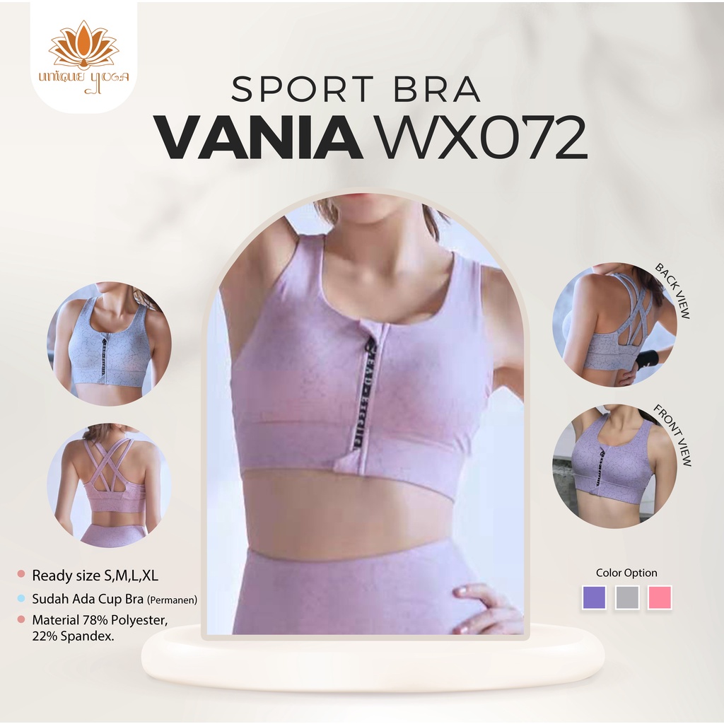 Sport Bra Impact Senam Yoga Running Gym / Bra Olahraga Murah Vania / Yoga Sport Pilates New WX072