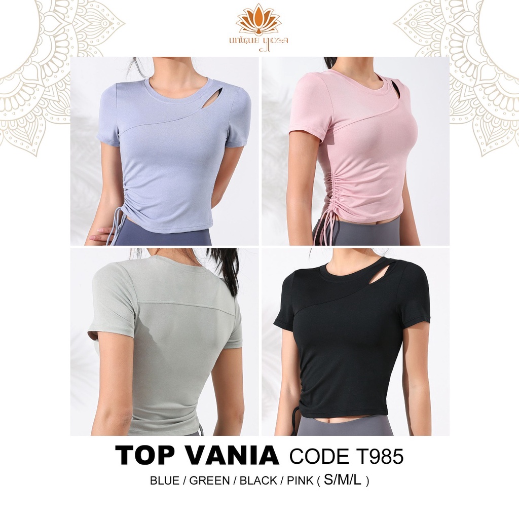 Kaos pendek Atasan Olahraga Senam Yoga / Crop Top Sport / Top Vania T985
