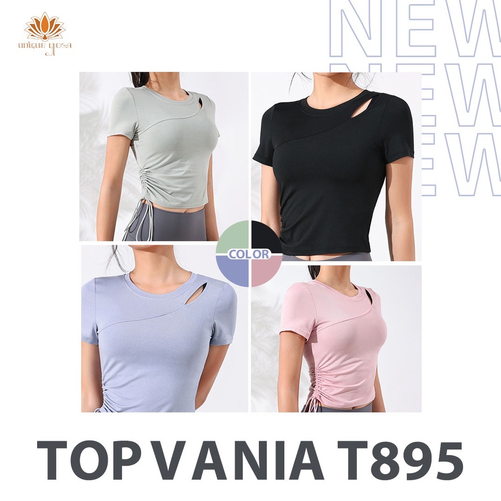 Kaos pendek Atasan Olahraga Senam Yoga / Crop Top Sport / Top Vania T985