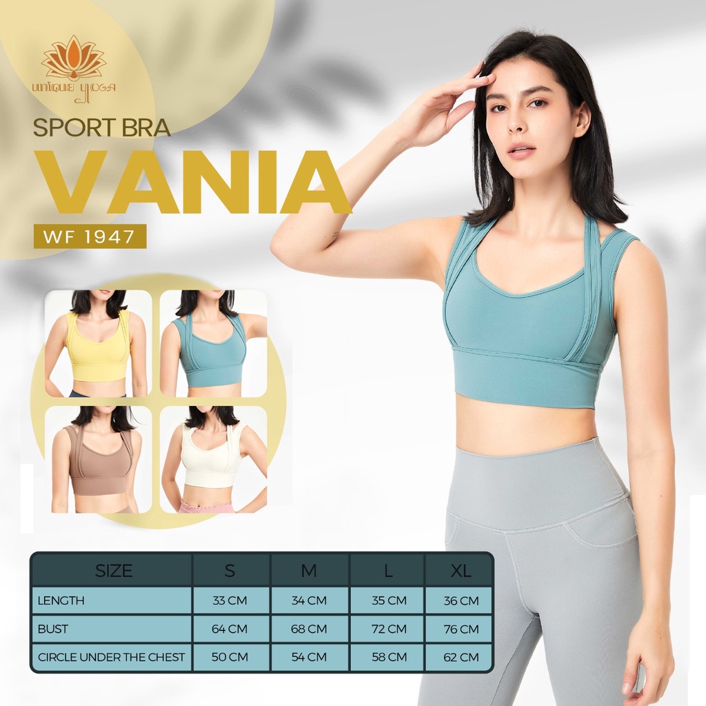 Sport Bra Senam Yoga Pilates / Atasan Olahraga Running Gym Vania WF 1947 / Bra Yoga Terbaru / Bra Olahraga Wanita / Bra Senam Yoga
