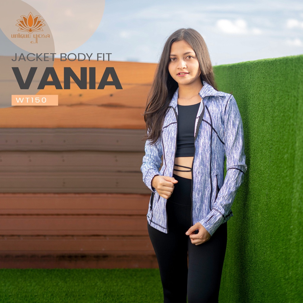 Jaket Body Fit Tangan Panjang untuk Senam Olahraga Yoga / Jacket Long Sleeve / Outerwear Long WT150
