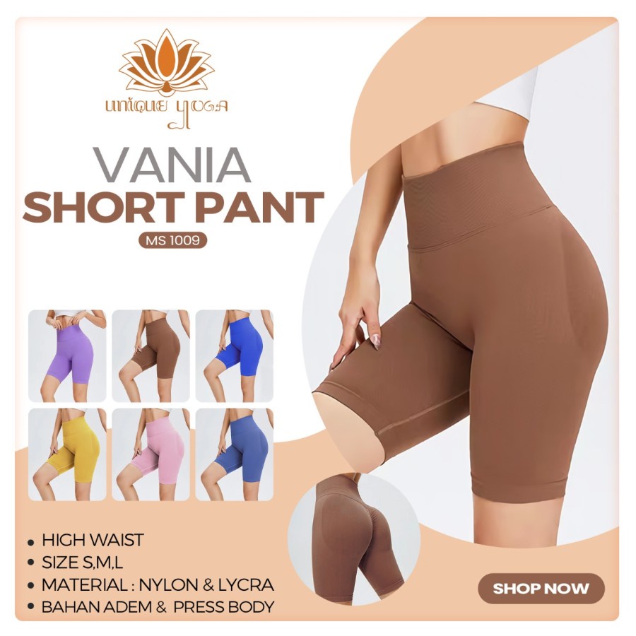 Celana Pendek Yoga Sport Vania Biker Short Pants Press Body / Short Pant MS1009 / Short Pants Celana Olahraga Murah 