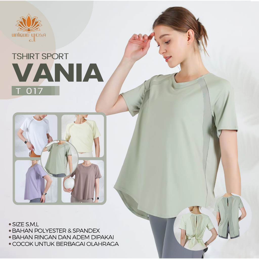 Baju Olahraga Wanita / Tshirt Sporty Wanita / Baju Kaos T-shirt Dry Fit Olahraga Sport Yoga Wanita Zoey T017