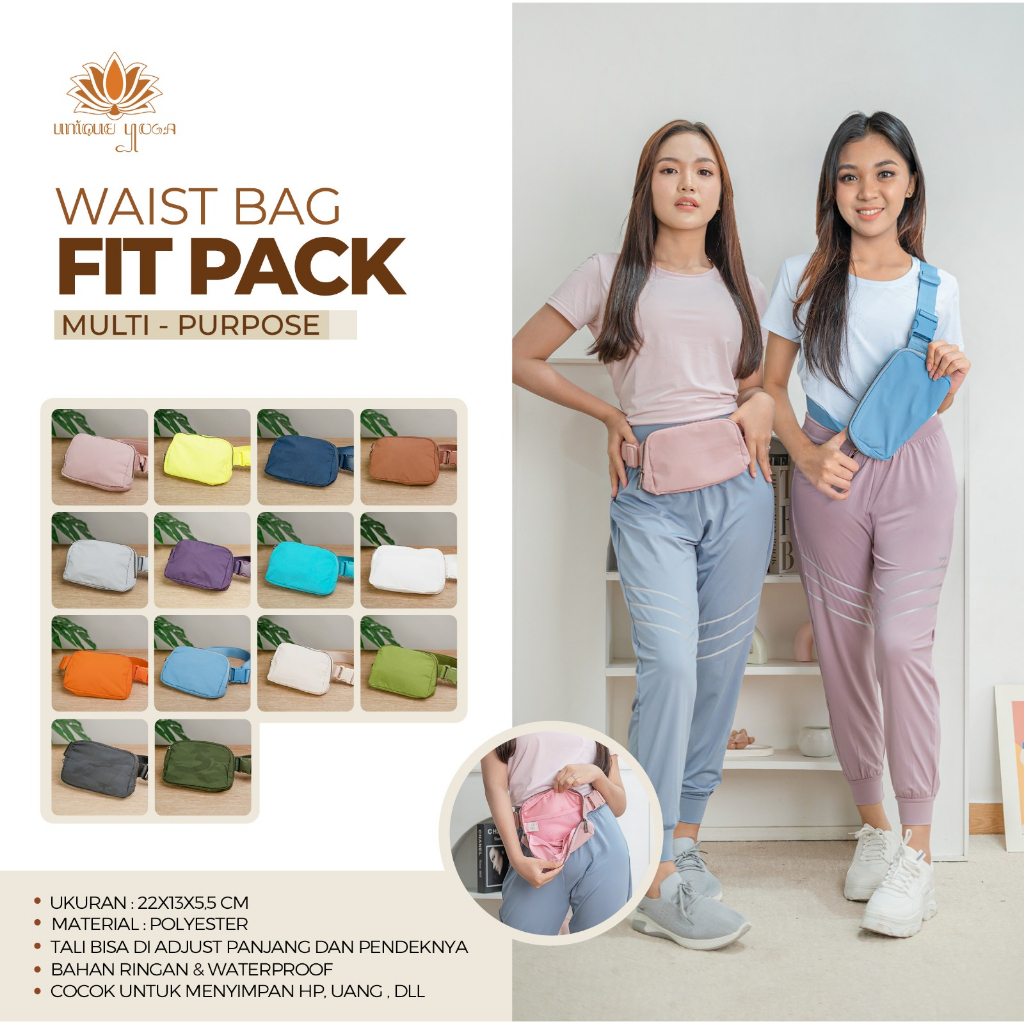 Waist Bag Murah / Waist Bag Fit Pack / Waist Bag / Waist Bag Sporty / Tas Pinggang Olahraga / Tas Pinggang Pria / Tas Pi