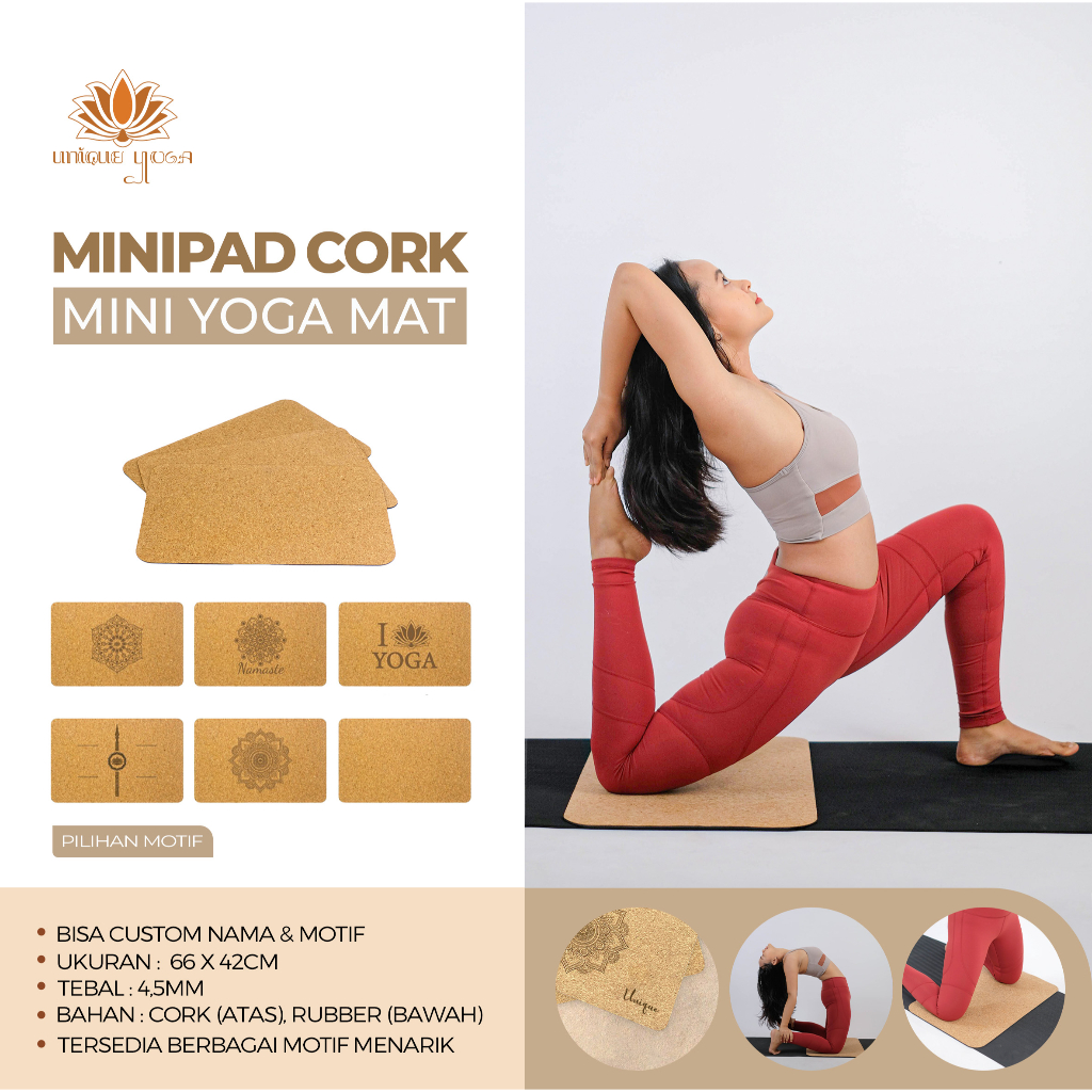 Matras Yoga Mini Pad Cork / Mini Pad Yoga Termurah/ Mini Pad Yoga Murah / Mini Pad Yoga Cork Mat / Natural Cork MIni Pad