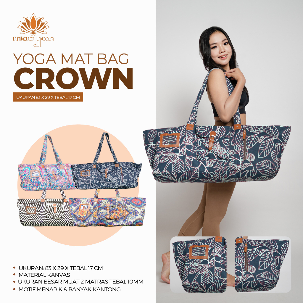 Tas Yoga / Crown Yoga Bag / Tas Yoga Terbaru / Tas Matras Yoga / Tas Yoga Besar / Tas Yoga Motif / Crown Yoga Bag Large
