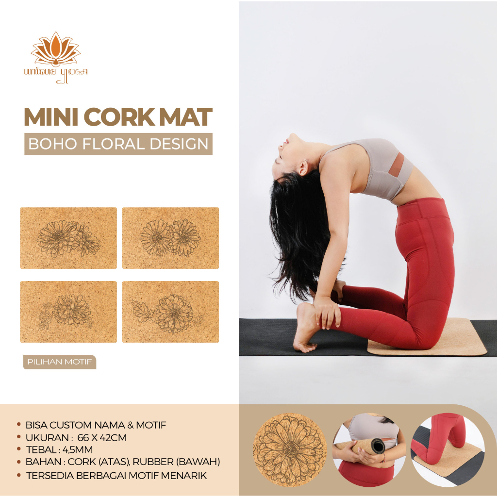 Matras Yoga Mini Pad Cork / Mini Pad Yoga Termurah/ Mini Pad Yoga Murah / Mini Pad Yoga Cork Mat / Natural Cork MIni Pad