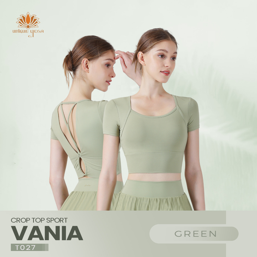 Top Crop Wanita / Crop Top Sporty with Sexy back  / Baju Senam Olahraga Yoga Paula T027 / Sports Bra Senam Yoga Vania 