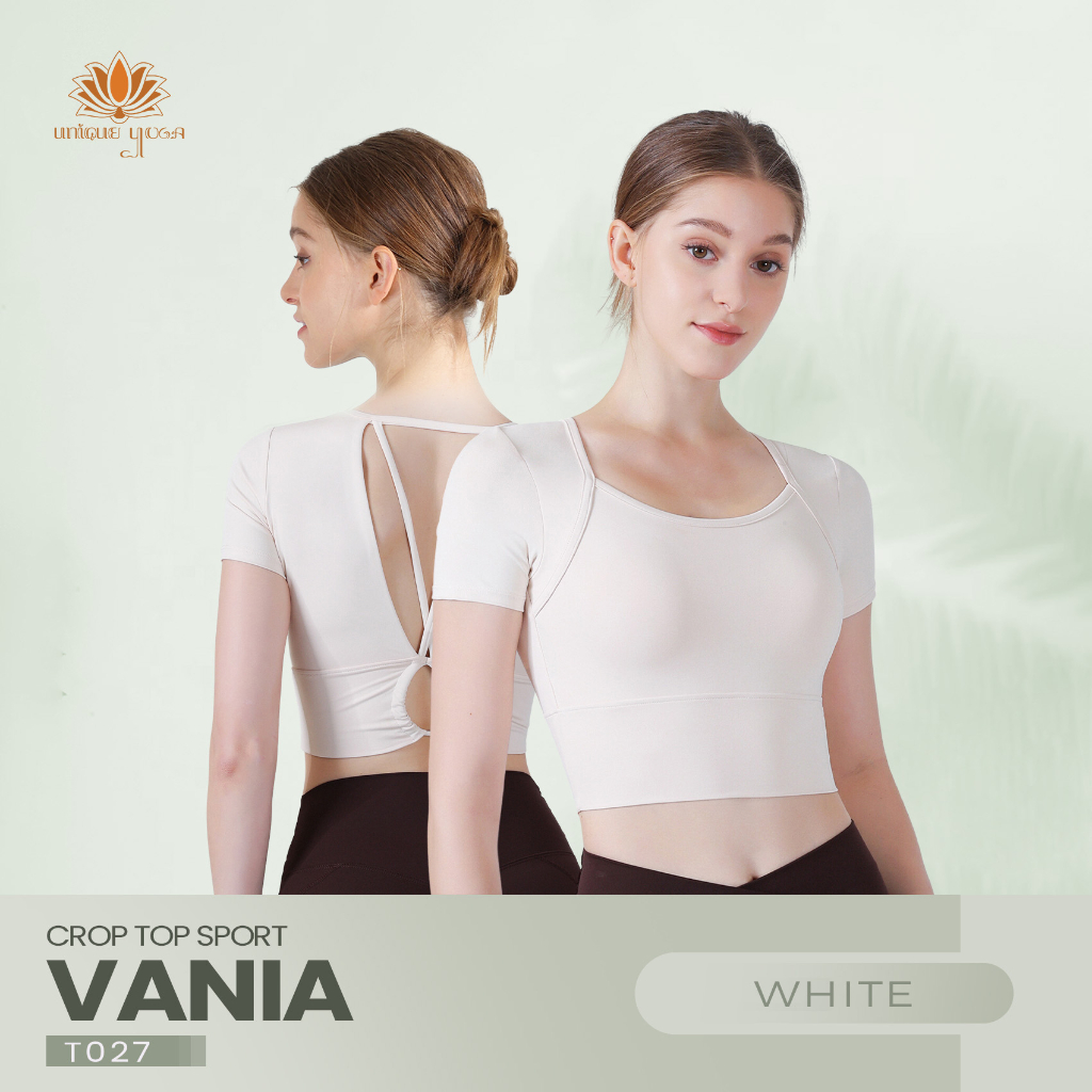 Top Crop Wanita / Crop Top Sporty with Sexy back  / Baju Senam Olahraga Yoga Paula T027 / Sports Bra Senam Yoga Vania 