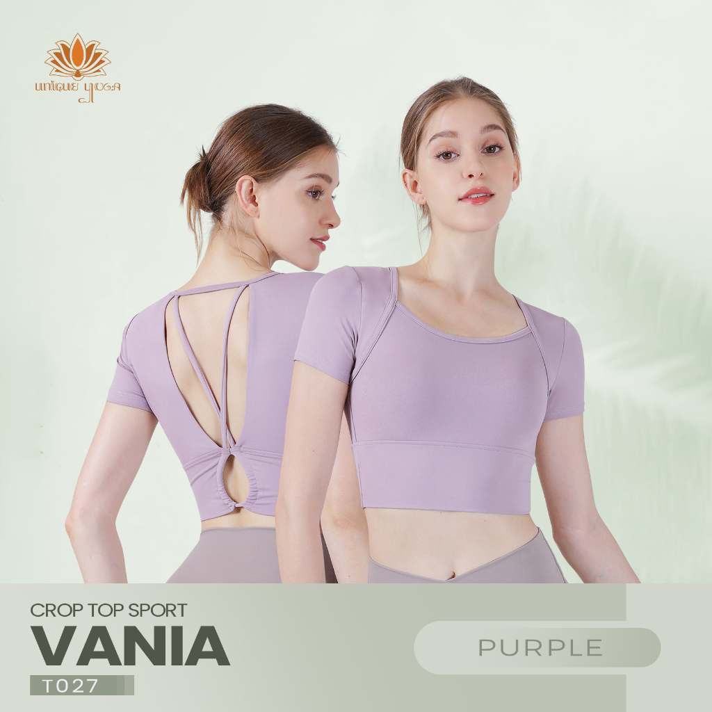 Top Crop Wanita / Crop Top Sporty with Sexy back  / Baju Senam Olahraga Yoga Paula T027 / Sports Bra Senam Yoga Vania 