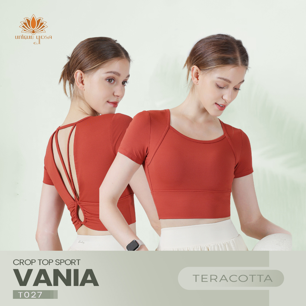 Top Crop Wanita / Crop Top Sporty with Sexy back  / Baju Senam Olahraga Yoga Paula T027 / Sports Bra Senam Yoga Vania 