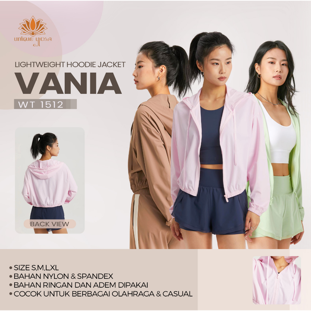 Jacket Sporty Hoodie Oversize Light Weight / Jacket Sport Yoga Lexi WT1512/ Jaket Light Weight Sporty Vania
