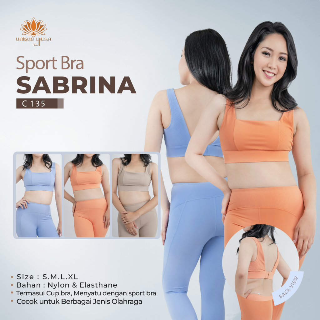 Sport Bra Olahraga Senam Yoga Sabrina / Sport Bra Gym Medium Impact / Sports Bra Terbaru Vania Yoga C135