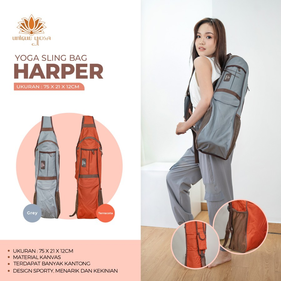 Yoga Bag Terbaru / Yoga Bag Harper / Bag GYM Backpack / Zipper Yoga Mat Bag Carrier / Bagpack Canvas Sling Yoga Bag