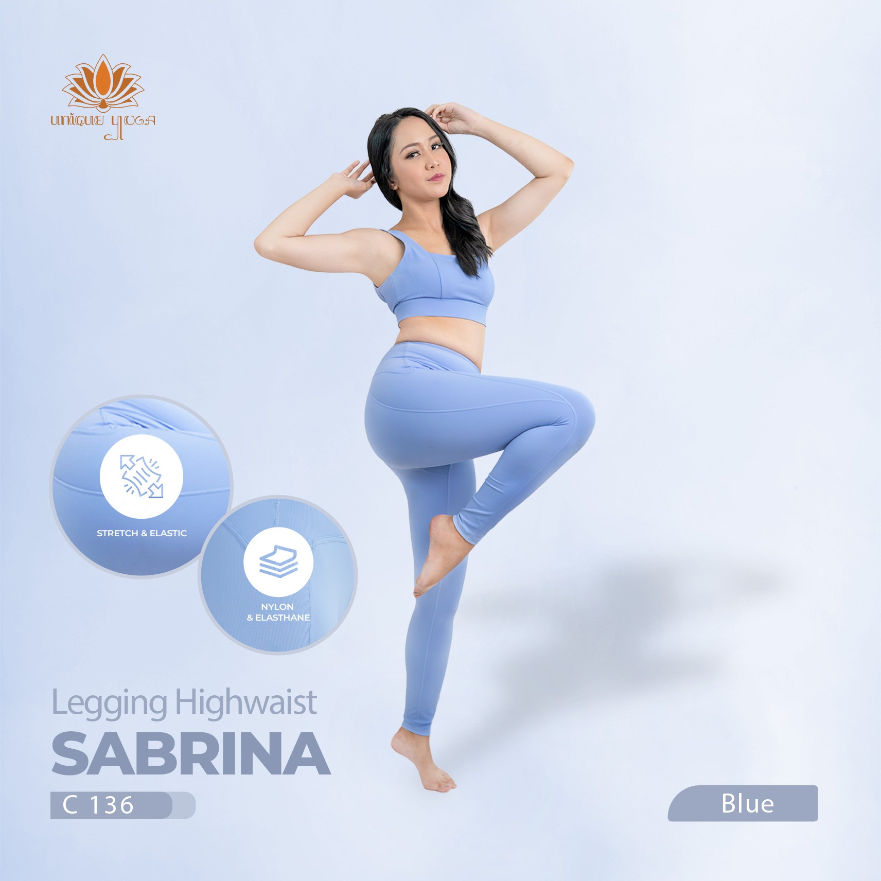 Celana Legging Olahraga Sport / Yoga Pant Sabrina C136 / Legging Senam Yoga High Waist