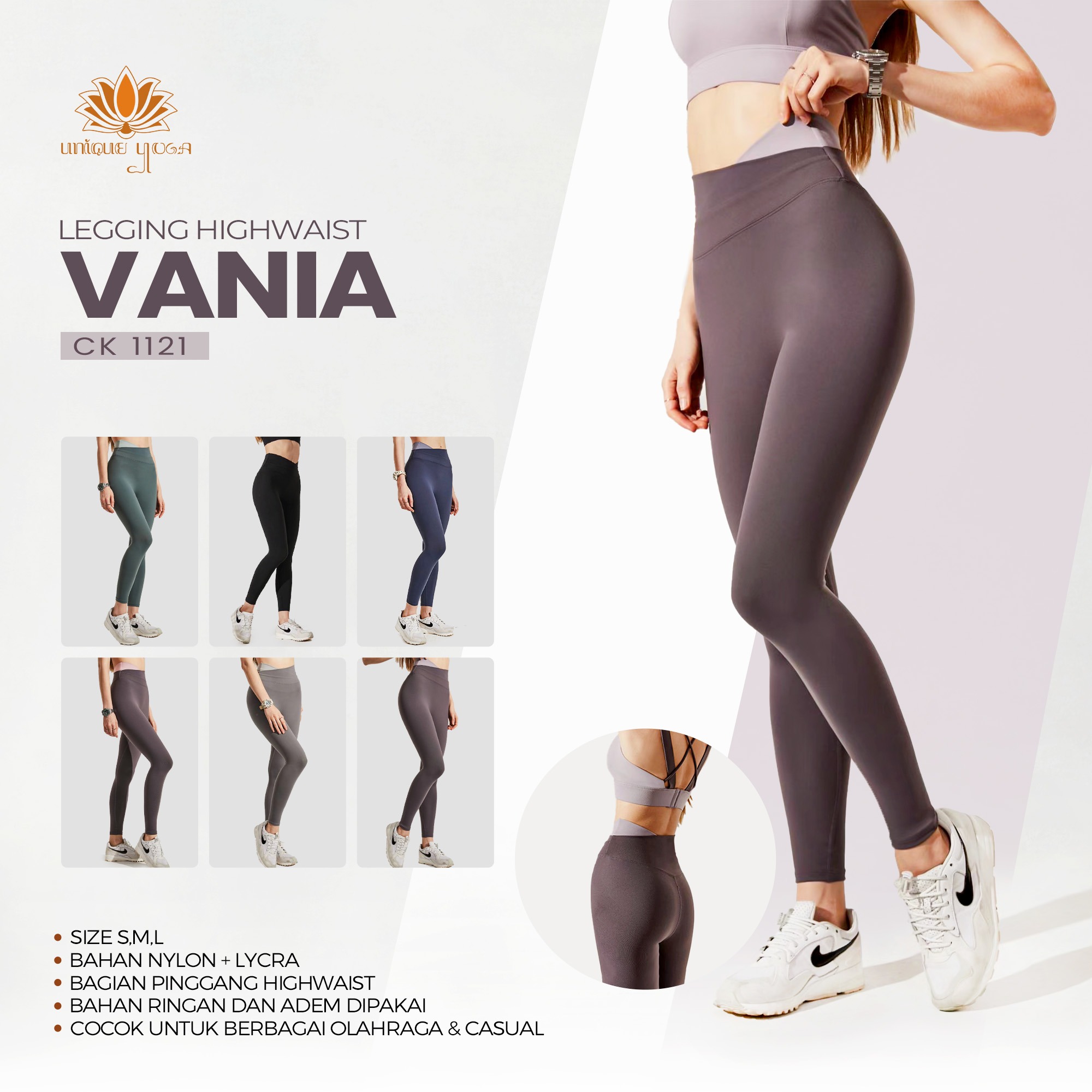 Legging Sports Wanita Panjang / Celana Legging Senam Fitness CK 1121 / Celana Panjang Olahraga Yoga / Legging Wanita Murah