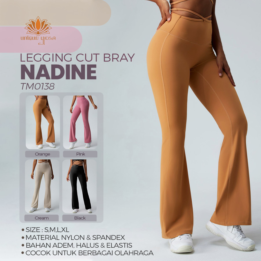 Celana Legging Cut Bray Nadine/ Legging Sport Olahraga Senam Yoga