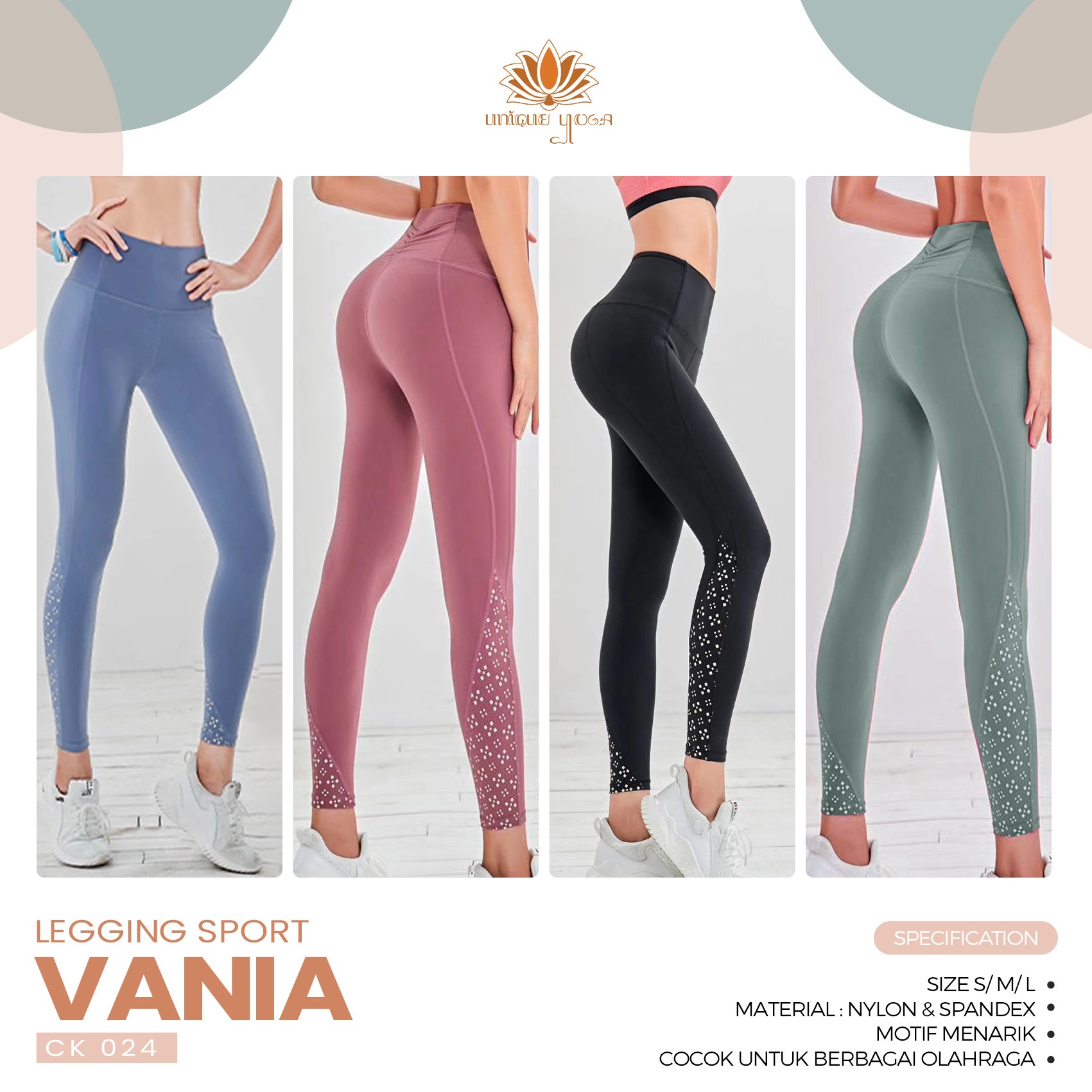 Best Seller Gym Legging Sport / Legging Yoga Vania CK 024 / Celana Legging Senam Yoga