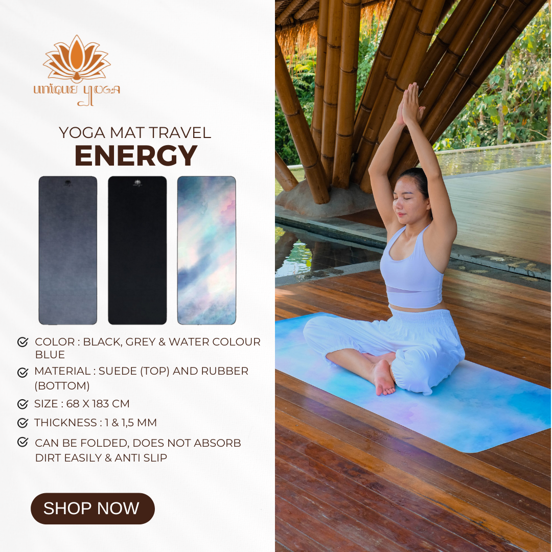 Yoga Mat Traveling Lipat Anti Slip / Travel Mat Yoga Energy / Matras Olahraga Senam Yoga Pilates Terbaru