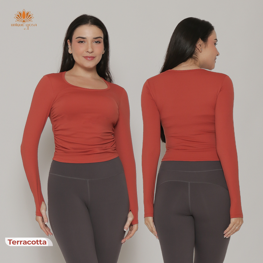 Top Sport Long Sleeve Dry Fit with Cup Bra Jolly / Baju Olahraga Lengan Panjang Wanita / Baju Senam Yoga / Atasan Olahraga Yoga Fitness
