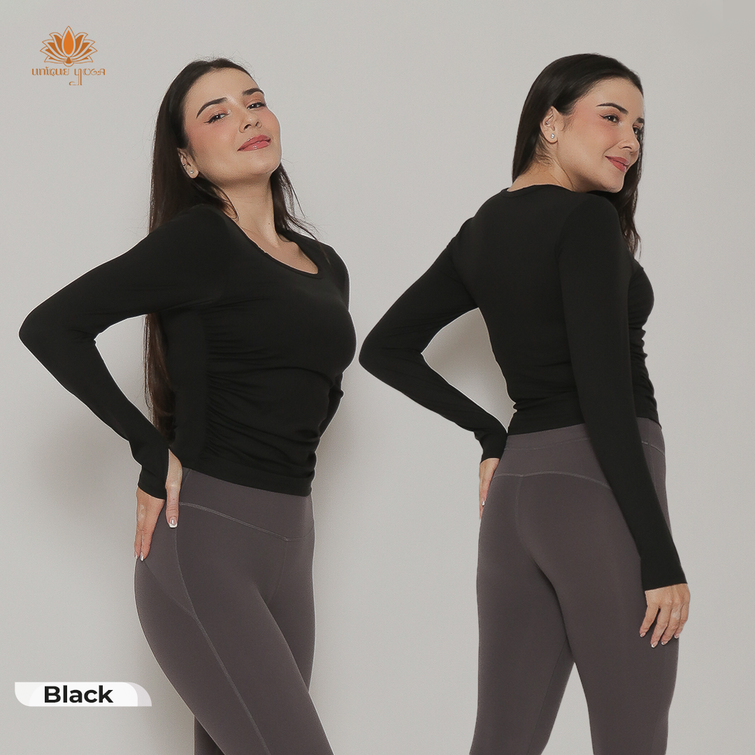 Top Sport Long Sleeve Dry Fit with Cup Bra Jolly / Baju Olahraga Lengan Panjang Wanita / Baju Senam Yoga / Atasan Olahraga Yoga Fitness